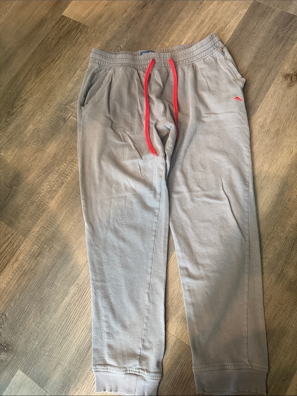 Tommy Bahama Gray Sweatpants with Red Drawcord